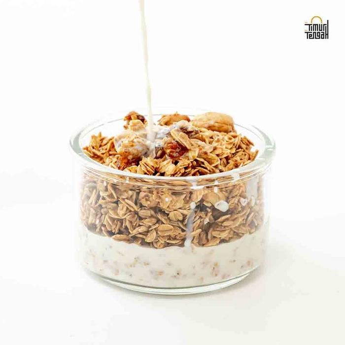 

Granola Vanila & Honey 500 Gram Jar Timur Tengah - Oatmeal Cemilan Food Susu Almond Kismis