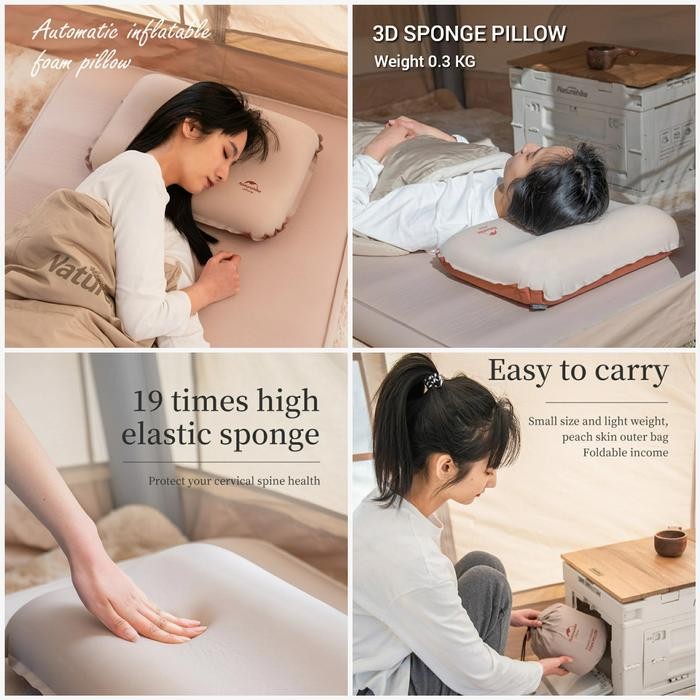 BANTAL ANGIN SPON TIUP OTOMATIS NATUREHIKE NH21ZT001 SELF INFLATABLE