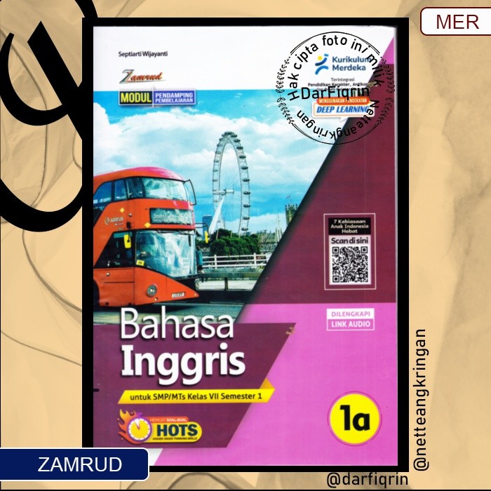 LKS Bahasa Inggris Kelas 7 8 9 Semester 1 SMP/MTs KURMER Kurikulum Merdeka-Zamrud-HOTS-Septiarti (H0