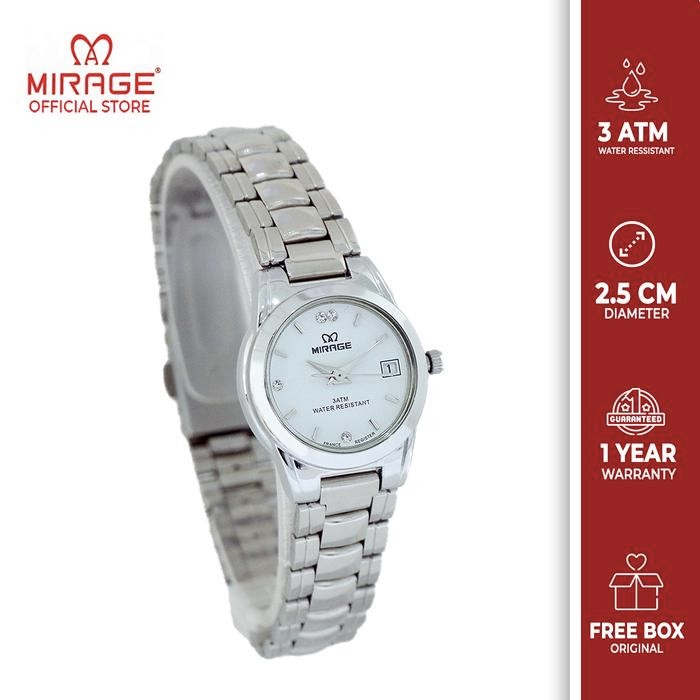 Jam Tangan Wanita Analog Mirage Rantai Kecil Silver 3230 3990 4112 L