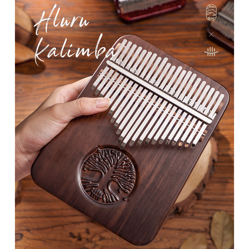 Hluru Kalimba 21 Key Professional Thumb Piano Full Solid Wood Black Wa ut Kalimba Finger Piano
