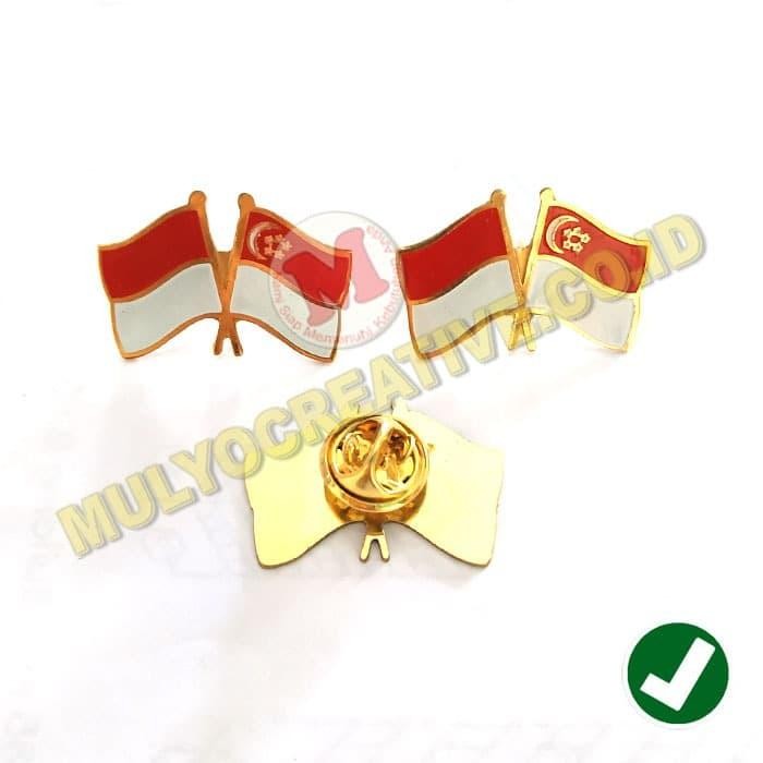 

Cross Flag Pin Murah-Pin Bendera Persahabatan Indonesia Dan Singapura PREMIUM