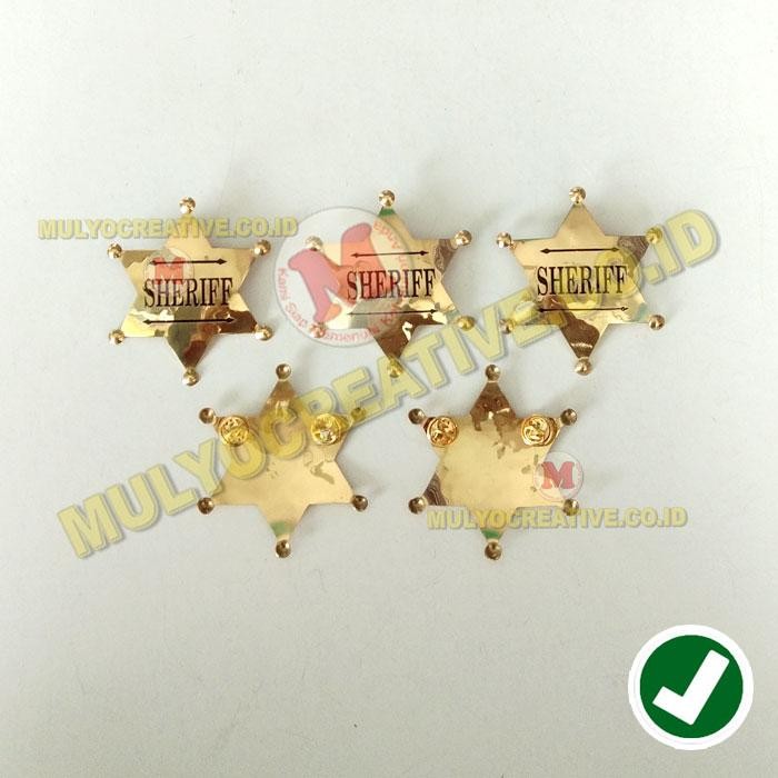 

Pin Sherif Bintang-Pin Logo Sheriff Ukuran 7X6 Cm Bahan Logam Kuningan PREMIUM