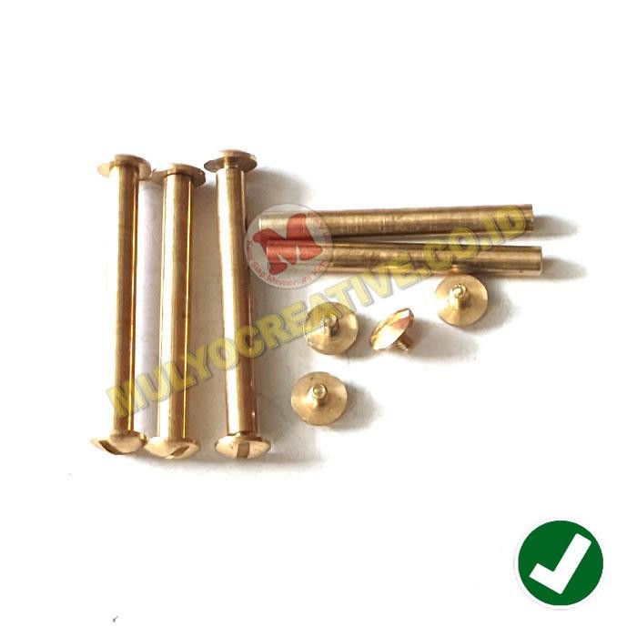 

Baut Gold Paku Jilid Kalender Ukuran 45 mm Mur Baut Sabuk Kulit 4.5 Cm PREMIUM