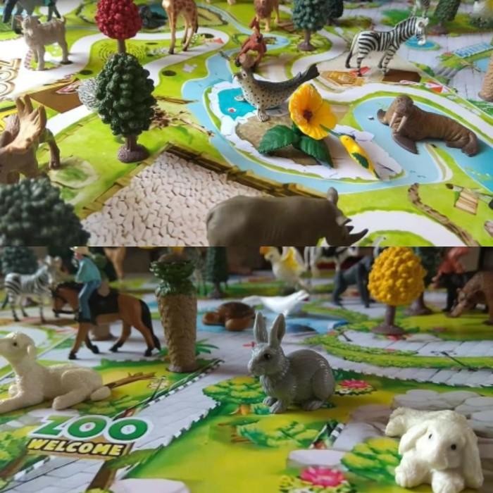 SN07 Gambar Map Diorama Maket Kebun Binatang Miniatur Hewan No Tomica Ania
