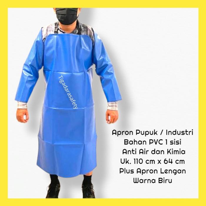 APRON PUPUK DAN INDUSTRI PVC ANTI AIR DAN KIMIA PLUS APRON LENGAN PVC
