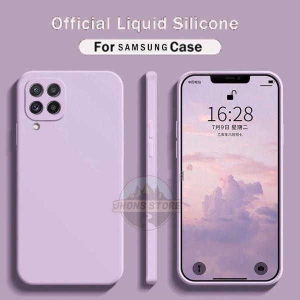 Case Samsung A22 4G / M32 / M22 Liquid Silicone Luxury Colored Frozted - Samsung A22 4G, Biru