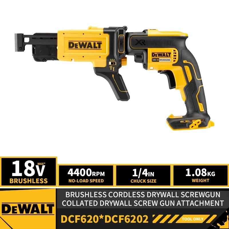 DEWALT DCF620 Brushless Cordless Drywall Screwgun 18V Lithium Power Tools With DCF6202 Collated Dryw