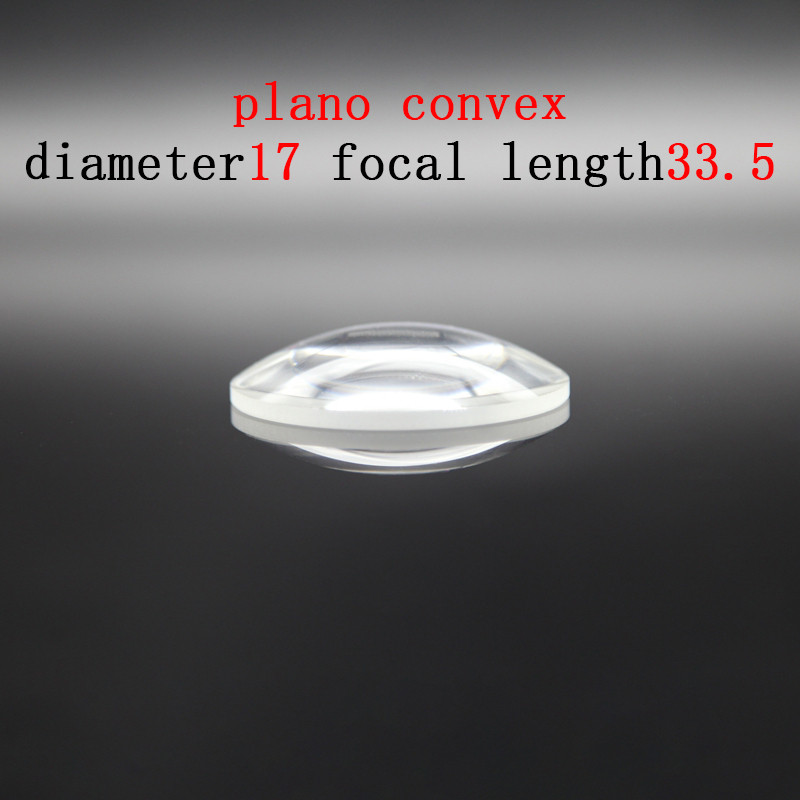 Diameter 17mm Focal Length 33.5mm Plano-convex Lens Magnifying Optical Glass Lens Prism Processing P