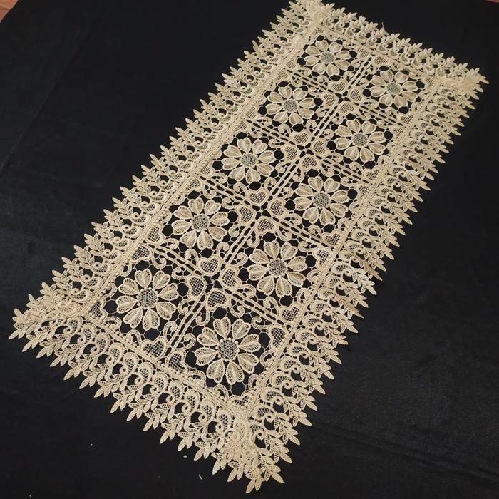 Taplak Meja Tamu Persegi panjang Mewah Bordir Impor Minimalis