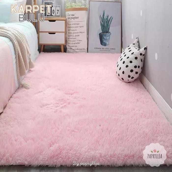 Karpet Bulu Rasfur Karpet Lantai Kasur Bulu ukuran 200x150cm + Busa