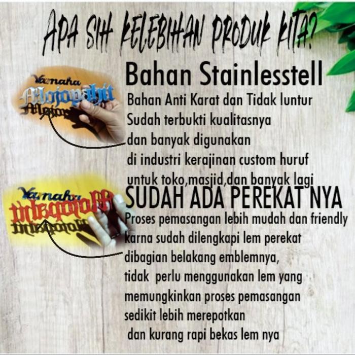 [Expert] emblem custom timbul motor/mobil stainlesstell