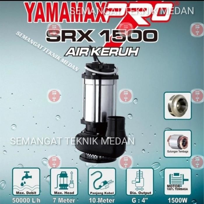 Srx1500 Pompa Celup 4" 4 " Air Keruh Kolam Non Auto Yamamax Srx 1500