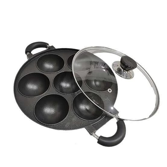 Teflon Cetakan Kue 7 Lubang Cetakan kue Apem Serabi Cetakan Bikang Cekung 7 Lubang Snack Maker