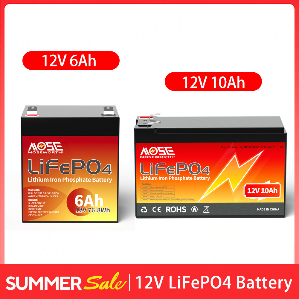 Vareraaa 12V LiFePO4 Battery 6Ah 10Ah 12Ah 20Ah 25Ah 30Ah Lithium Iron Phosphate Battery with BMS Po