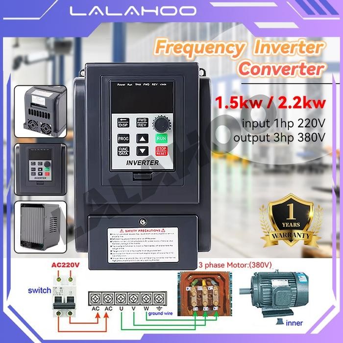 AYOOOLLARIZSS Versi Bahasa Inggris Inverter Frekuensi Converter VFD Konverter Inverter AT4 1.5/2.2