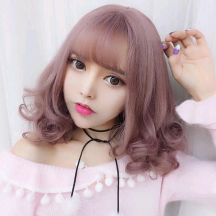 Wig Korea Pendek Curly Wig Pendek Wanita Keriting 10020 Wig Perempuan