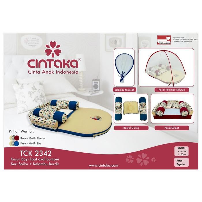 CINTAKA Kasur Bayi Lipat Oval Bumper + Kelambu Sailor Series TCK 2342