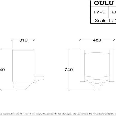 URINAL OULU E6501 WALL HUNG