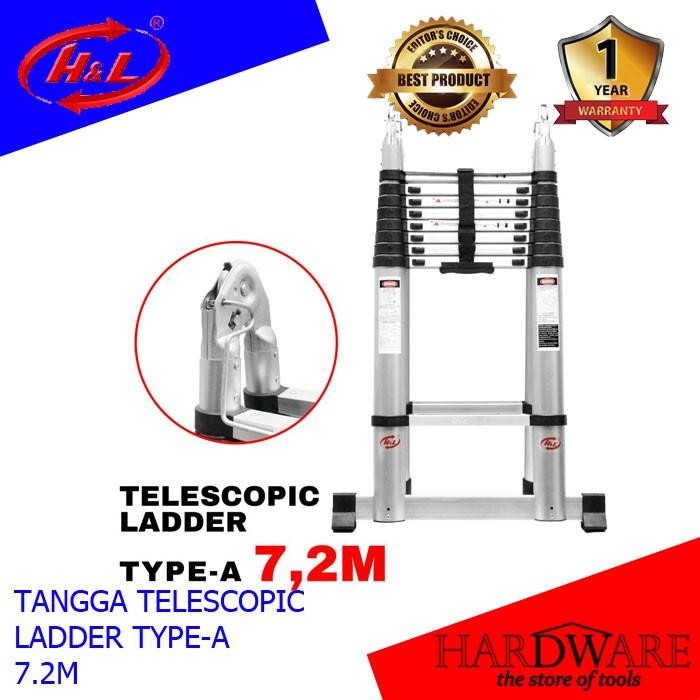

Terlaris Tangga Telescopic Teleskopik 7.2M Lipat Double Hl H&L Type A