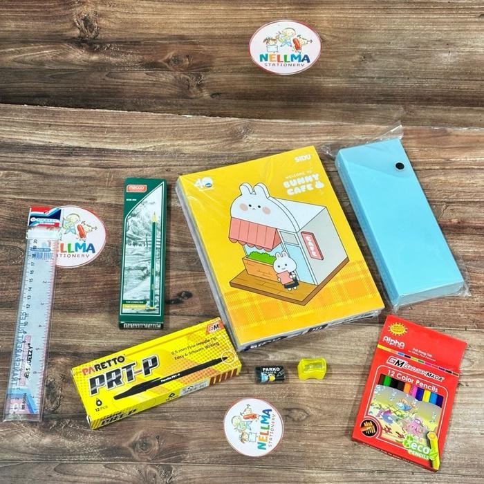 

Paket Alat Tulis 8 in 1 Dalam Paket Buku Tulis Sidu 38 Lembar isi 10 buku Sekolah Stationery Pulpen