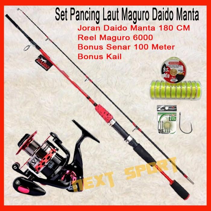 Set Pancing Laut Maguro dan Joran Daido Manta 180CM Original