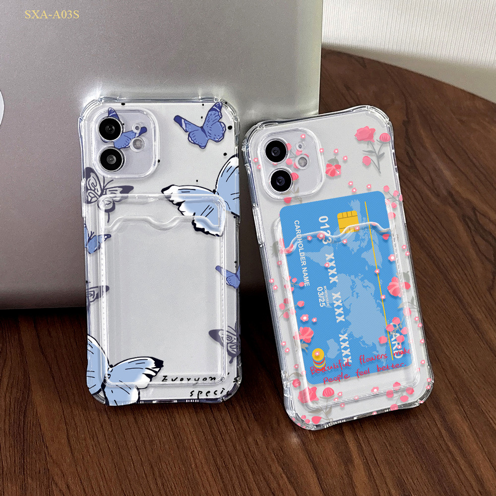 Casing Hp Clear Card Holder For Samsung Galaxy A14 A13 A12 A10S A06 A05S A05 A04 A04E A03 A03S A02S 