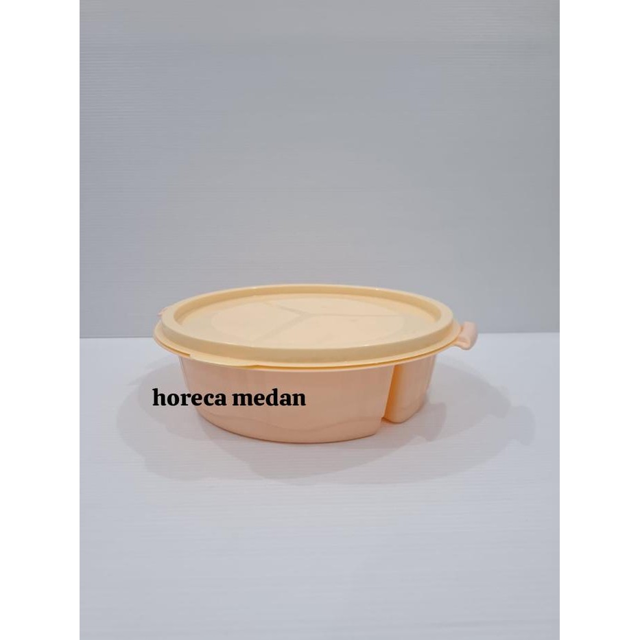 ] KOTAK MAKAN ANAK PLASTIK SEKAT 3 / LUNCH BOX BEKAL BULAT / KOTAK NASI