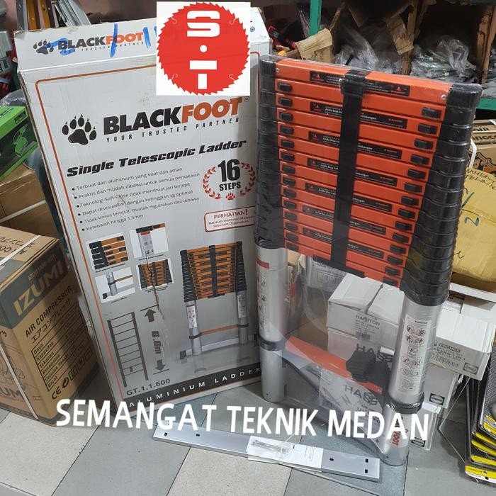 Terlaris Tangga Lipat Teleskopik Telescopic Ladder 6Meter 6 M Meter Blackfoot