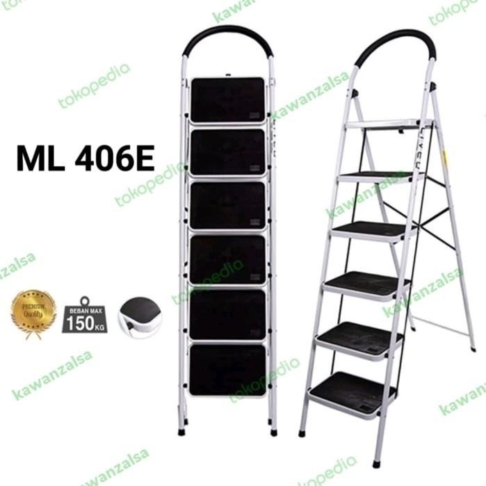 

Terlaris Tangga Besi Lipat Dalton Ml 406E Steel Household Ladder 6 Steps 1.45M