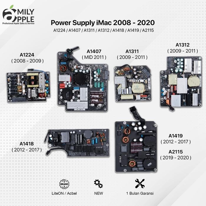 Power Supply PSU Imac A1311 A1312 A1418 A1419 A2115 A1224 2008 - 2020