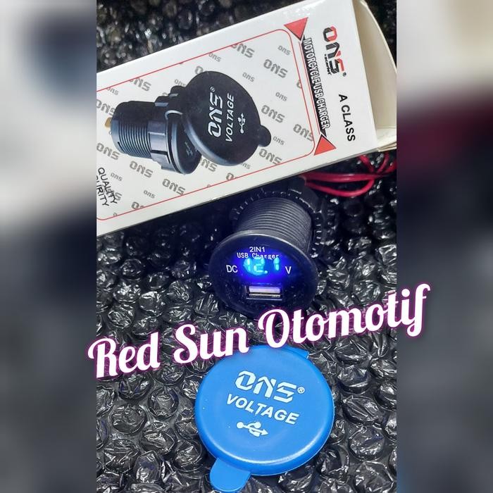 CHARGER CASAN HP AKI MOTOR USB + VOLTMETER CR7 NMAX VARIO BEAT MIO MX