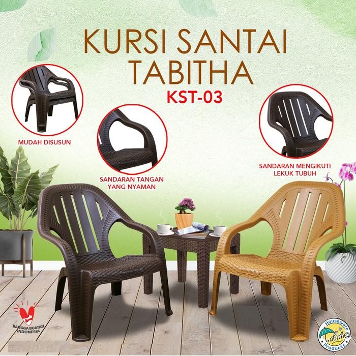 Tabitha Kursi Santai Plastik / Kursi Teras / Kursi Malas Premium