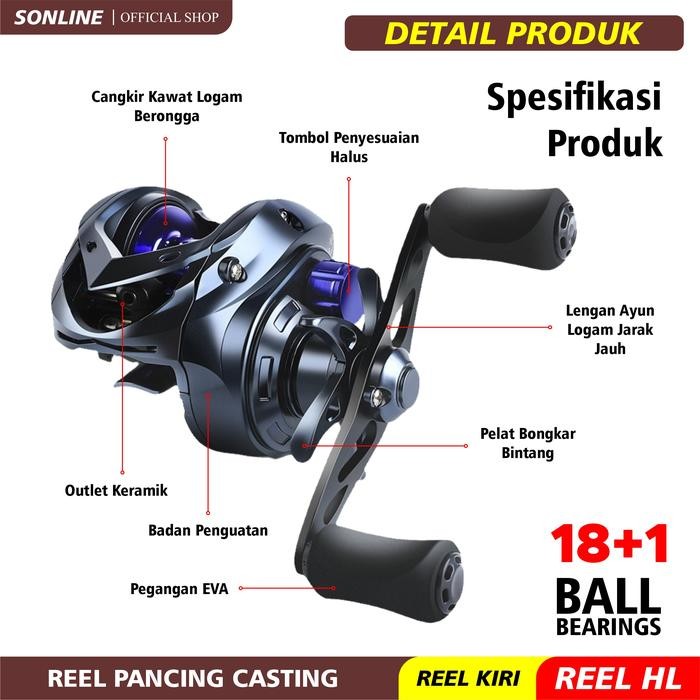 SONLINE REEL PANCING ORCA HL CASTING- PUTARAN KIRI ALAT IKAN JORAN KATROL UMPAN