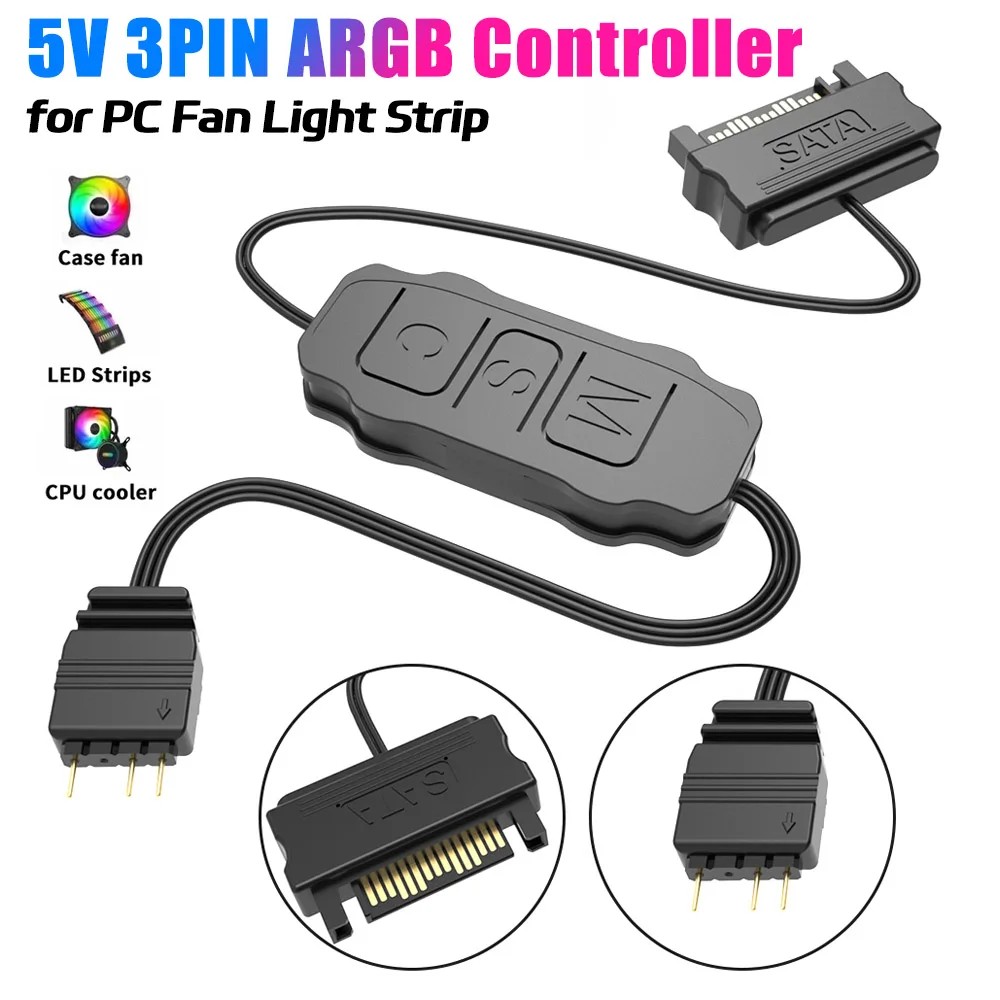 BEST SELLER ARGB Controller 5V 3pin To SATA Power Supply Mini RGB Controller 3PIN Hub For Computer C