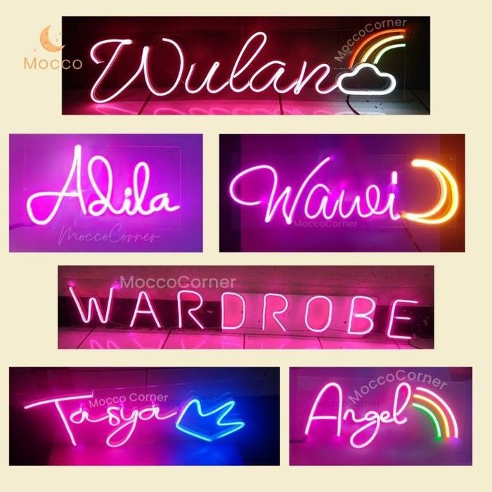 [Allthebest] Lampu Neon Sign Custom / Lampu Neon Flex Custom Nama Tulisan / Lampu