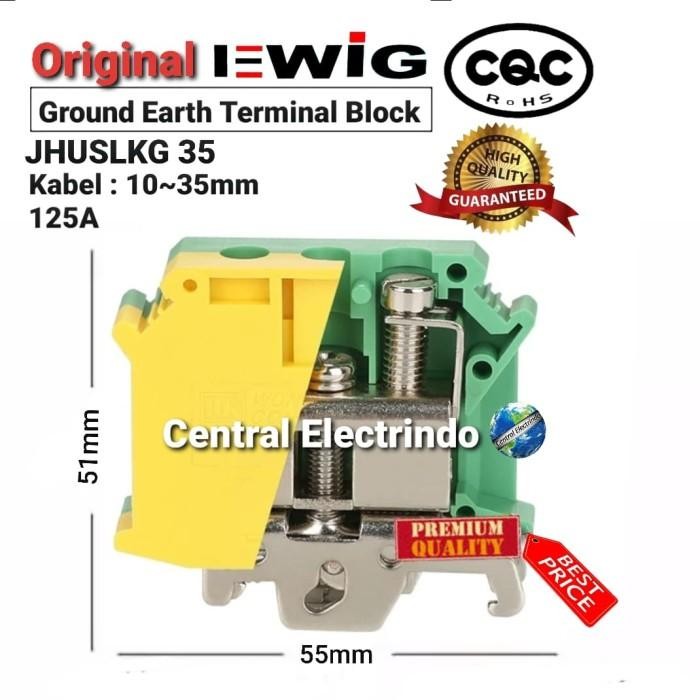 Jhuslkg 35 Terminal Block Ground Earth (10~35Mm) Din Rail Ewig.