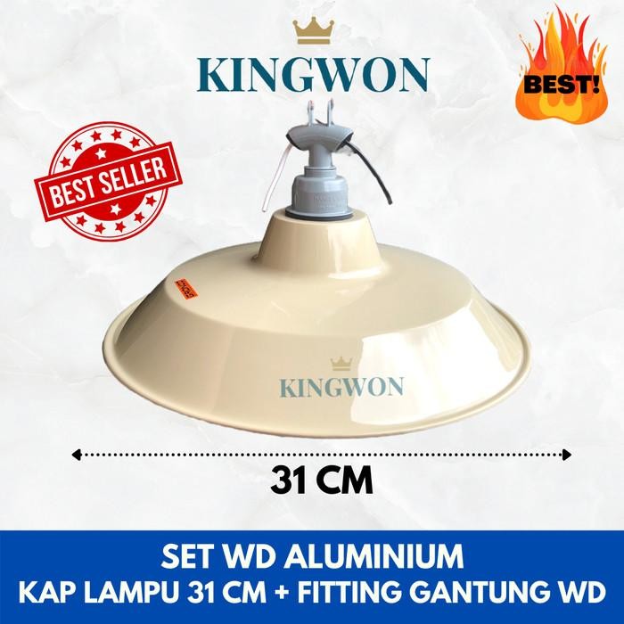 [Allthebest] KAP LAMPU Jalan SATU SET KAP WD + FITTING GANTUNG KERAMIK ALUMINIUM
