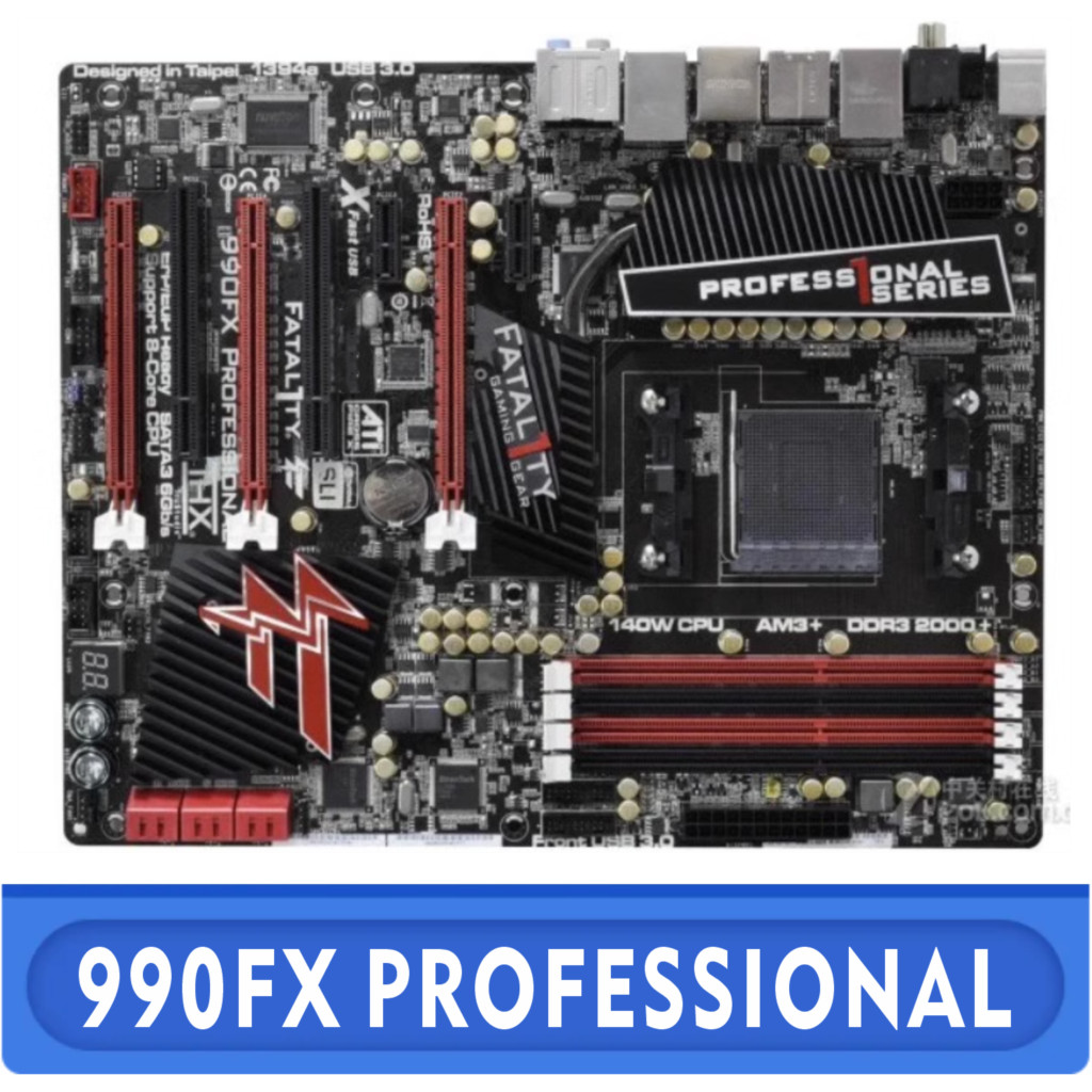 Socket Am3+/Am3 For 990Fx Professional Motherboard 32Gb Ddr3 Atx 100% Tested