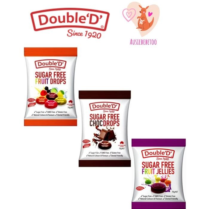 

Double ' D ' Permen sugar free / bebas gula Fruit Drops dan Chocdrops best seller