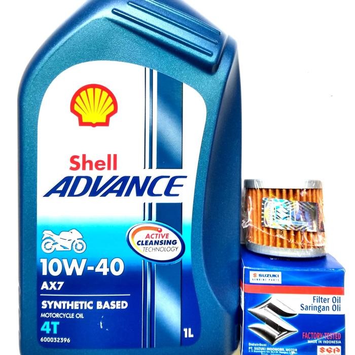 Paket Shell Advance Ax7 10W40 + OliGsx-R150 Gsx-S150 Satria Fu Gratis Ongkir