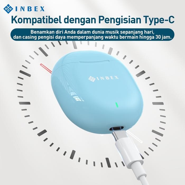 (Expert) NEW INBEX TWS Headset V99 Earphone Bluetooth 5.0 Wireless HiFi Stereo