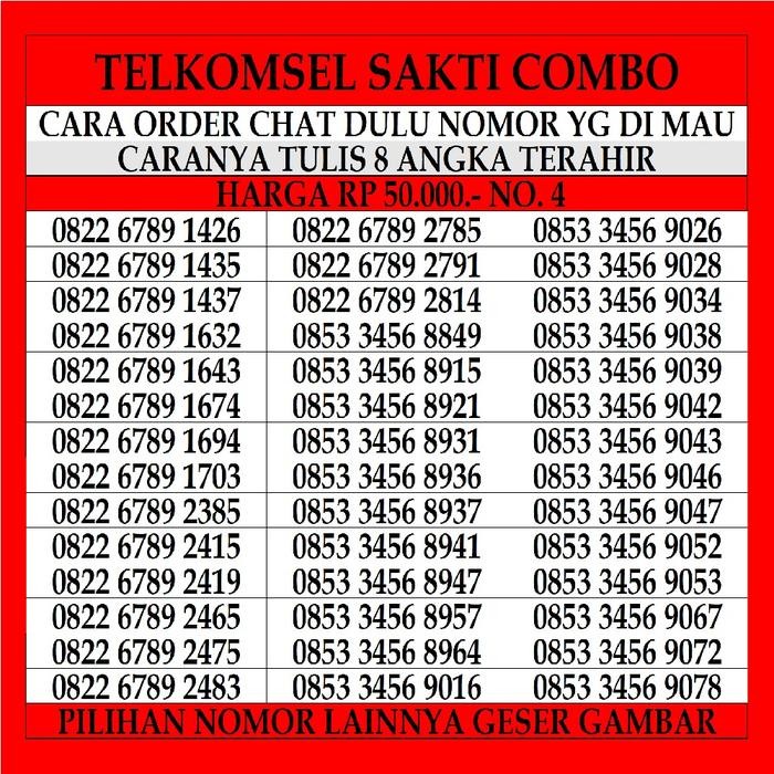 (Expert) Nomor Cantik Telkomsel Sakti Combo 50 Simpati Nomer Loop Kartu As
