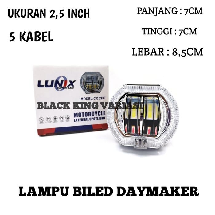Lampu Biled Daymaker 2 Lensa Led 2,5 Inch Lampu Tembak Biled Projie
