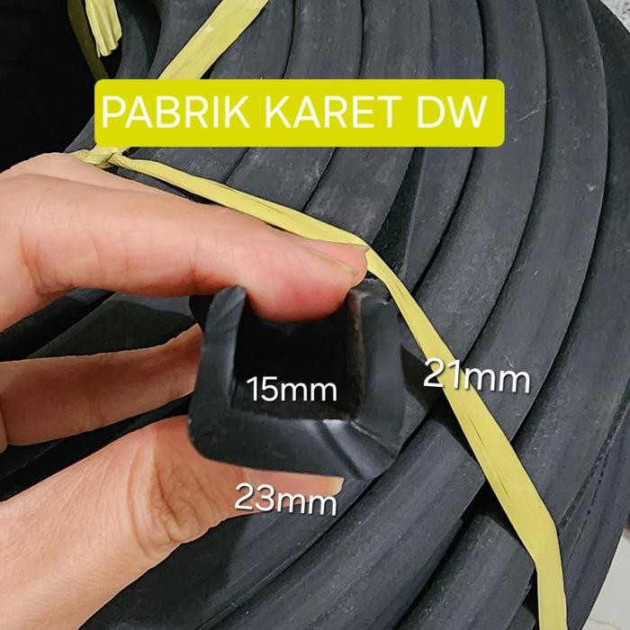 KARET LIST U JEPIT KACA 15 MM KARET LIS U JEPIT PLAT 15MM METERAN