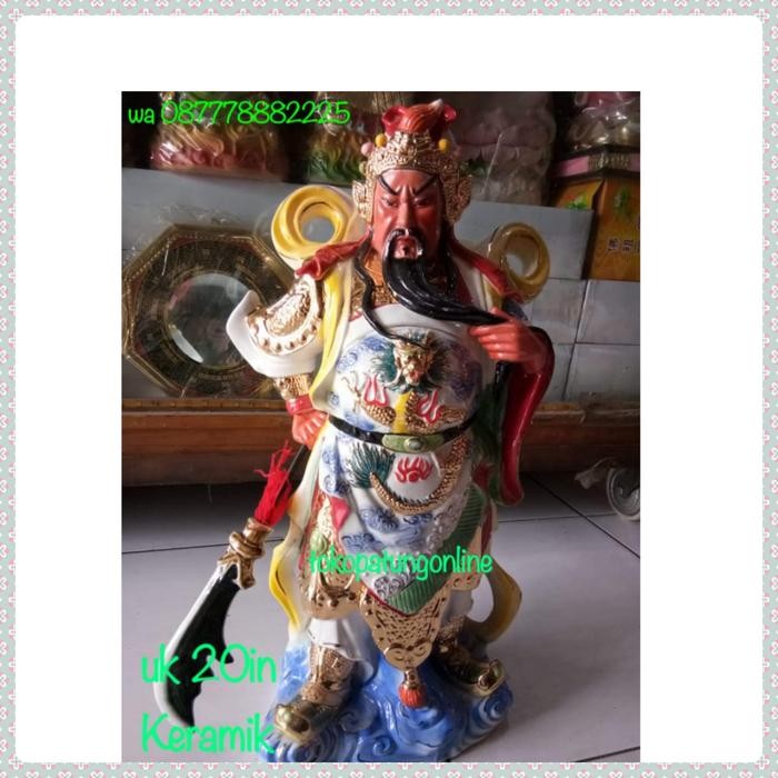 Patung Kwan Kong Keramik 20in New