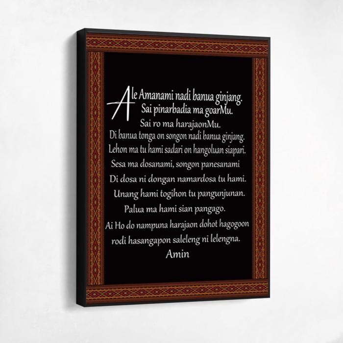 DOA BAPA KAMI BAHASA BATAK SIZE 40X30 CM TYPE FRAMEBLOK