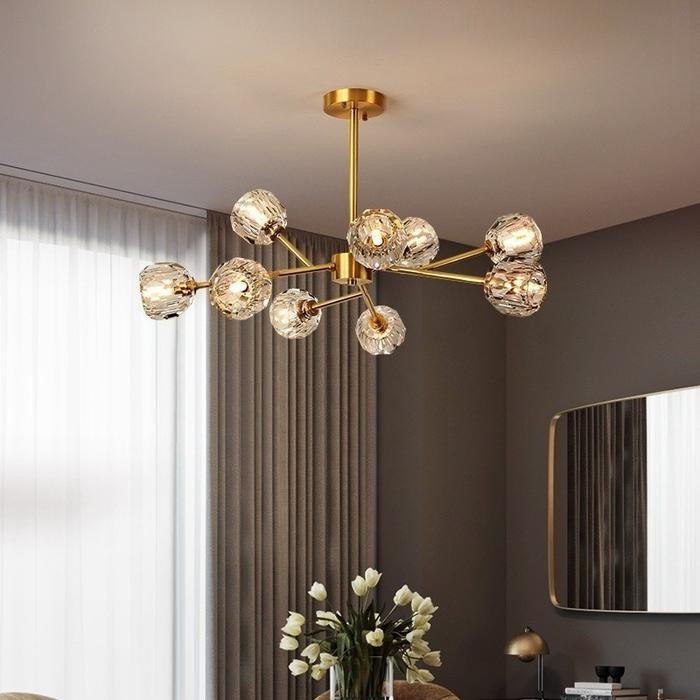 Lampu kristal gantung mewah lampu hias gantung ruang tamu kamar aesthetic gantung minimalis lampu