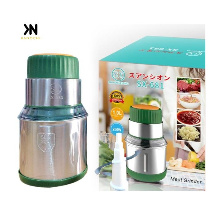 Blender daging stainless 1 liter sx-681 chopper meat grinder serbaguna