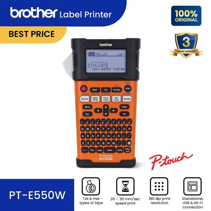 Brother Label Printer PT-E550W Handheld Wireless Cabling PTE550W